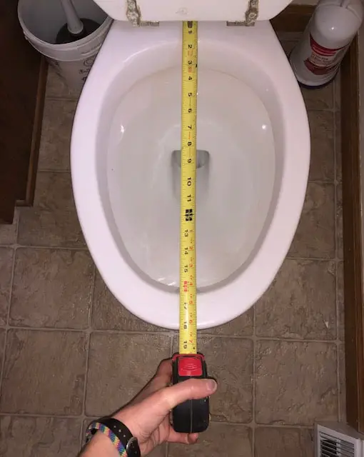 Measuring toilet seat length